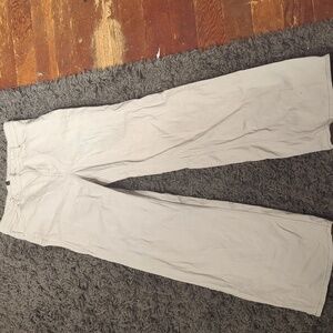 Cream wide leg pants